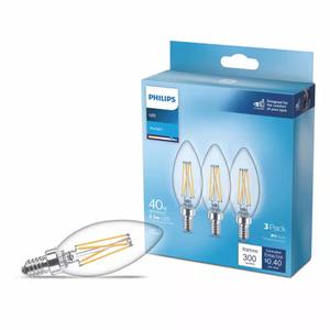 Philips 3.3-Watt (40-Watt) B11 LED Light Bulb - Soft White (2700K)