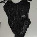 Milumia Women's Sexy Floral Lace Sheer Mesh Corset Bodysuit Spaghetti Strap Cami Tops Going Out (Medium)