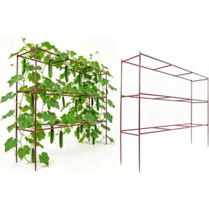 2 Pack Cucumber Trellis, Trellis for Climbing Plants Outdoor, 58" L x 14" W x 47" H Heavy Duty Metal Garden Plant Support for Raised Beds, Peas, Okra, Vines & Flowers