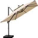 10' X 13' Outdoor Patio Umbrella Large Rectangle Cantilever Umbrella Heavy Duty 360Rotation Offset Umbrella for Garden Deck Pool Patio,Beige