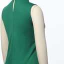 Women's Clergy Sleeveless T-Shirt Tab Collar Clergy Minister Priest Outfit Priest Costume Shirt Tops (Green, L)