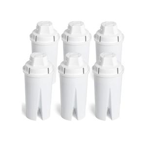 Amazon Basics Enhanced Replacement Water Filters for Pitchers, BPA-Free, WQA & NSF Certified, Compatible with Brita Pitchers & Drinking Water Filter Systems, 1 Year Supply, 6-Pack