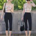 Blisset Women's High Waisted Capri Buttery Soft Tummy Control No See Through Workout Athletic Running Yoga Cycling