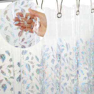 Shower Curtain Liner Glitter Feather, 72x72 Premium Clear Plastic Bathroom Shower Curtain with Rustproof Metal Grommets for Shower Stall, Bathtubs Shower Curtain Liner Glitter Feather, 72x72 Premium Clear Plastic Bathroom Shower Curtain with Rustproof Metal Grommets for Shower Stall, Bathtubs