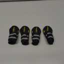 DcOaGt Waterproof Dog Shoes for Small Medium Large Puppy with Reflective Straps Rugged Anti-Slip Sole, Dog Boots Paw Protectors Dog Booties for Hot Pavement Winter Snow Rain Hiking 4PCS Black (Size 1:for paw width 0-1.8 inches (Pack of 4))