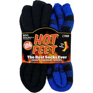 Kids Thermal Socks - Warm Winter Insulated Socks for Boys & Girls, Cozy & Thick Heated 2 Pack, Shoe Size 2-6