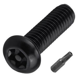 M3-0.5 x 6mm Button Head Torx Tamper Resistant Machine Screws, 304 Stainless Steel, Black Coated, Security Pin-in Drive Bit Included, 300-pack