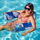 SLOOSH Inflatable Pool Floats Adult,Lounge Chair Adult with Plant Pattern,Floating Water Hammock,Blow up Pool Noodles Rafts for Relaxing Swimming Party Summer Water Beach Lake Fun