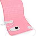 Deepsoon Heating Pad,Electric Heating Pads for Back,Neck,Abdomen,Moist Heating Pad for Shoulder,Knee,Arms,Legs,Dry/Moist Heat & Auto Shut Off,Christmas Gifts for Men and Women,BabyPink,24x12 Inch