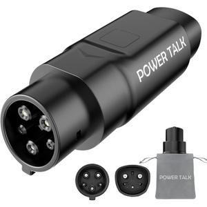 PowerTalk Tesla to J1772 Adapter-NACS to J1772 Adapter Charging(Max 50A 240V) Tesla Charger to J1772 EVs Compatible with Tesla Wall Connector/Destination/Mobile Charger(for J1772 EVs Only) (Black)