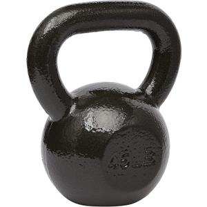 Amazon Basics Cast Iron Kettlebell with Enamel Finish, 45lbs / 20.4kgs, Black