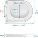 Toilet Seat D Shape Soft Close Quick Release Easy Clean Toilet Seat Replacement with Non-Slip Bumpers for Bathroom White