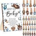 Unittype 51 Pcs Don't Say Baby Shower Game Favors Include Western Cowboy Baby Shower Sign and 50 Mini Cowboy Clothespins for Boys Girls Gender Reveal Party Decoration Supplies