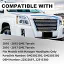 Headlight Assembly fit For 2016 2017 GMC Terrain,also fit 2010 2011 2012 2013 2014 2015 GMC Terrain with the included adapter Harness, OE Style
