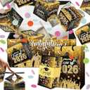 Sereliy Graduation Exploding Money Gift Boxes for Cash, 12 Pack Pop Up Surprise Money Box with Confetti, Black Gold Graduation Explosion Gift Box for Cash Giving Class of 2026