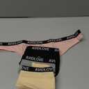 Avidlove Womens Thongs Breathable Cotton Underwear Stretchy Panties Low Rise Thong Bikini(4 Pcs)