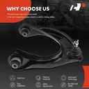 A-Premium Front Left Upper Control Arm, with Ball Joint & Bushing, Compatible with Honda Accord 2008-2012 & Acura TSX 2009-2014, TL 2009-2014