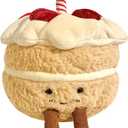 Birthday Cake Plush, 7.9" Cute Birthday Stuffed Animal for Girls, Funny Food Plushie, Soft Cake Toy Gift for Kids