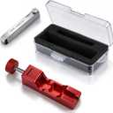 Universal Spark Plug Gap Tool with 32 Blade Steel Feeler Gauge, Spark Plug Gapping Tool for Most 10mm 12mm 14mm 16mm Spark Plugs, Spark Plug Gapper Adjustment Tool, Red (Red)