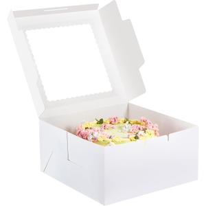 Kootek 24pcs Cake Boxes with Window, 10 x 10 x 5 Inches Bakery Boxes Treat Cookie Dessert Boxes Pastry Box for Cake, Chocolate Covered Strawberries, Cupcakes, Donuts, Baked Goods