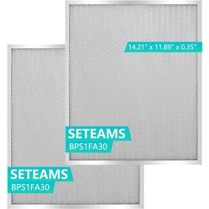 BPS1FA30 Universal Range Hood Filter Replacement 14.21"x11.89"x035" - Aluminum Frame & Mesh - Heavy Duty Grease Filter - 2 Pack