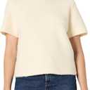 Amazon Essentials (Demi's Pick) Women's Relaxed-Fit Faux Mohair Short Sleeve Sweater Top (Cream)