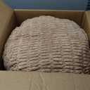 HIGOGOGO Pouf Ottoman Stuffed Round Modern Foam Filled Foot Rest Poufs for Living Room Chair Decorative 20 X 15 Inches Boho Relax Stool for Wedding Christmas Party, Brown