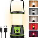 Rechargeable LED Lantern - 3000 Lumens, 5 Light Modes, IP54 Waterproof, 7500mAh Battery, Portable Flashlight for Camping, Hiking, Power Outages & Emergencie (Green)