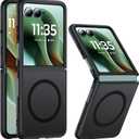 NO.1 Magnetic for Motorola Razr Ultra 2025 Case Compatible with MagSafe[Military Shockproof][Translucent Matte][Anti-Fingerprint] Soft Silicone Bumper for Moto Razr Ultra 2025 Case Slim, Black