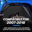 Front Rear Inner Fender Liners for 2007-2018 Jeep Wrangler JK JKU 2/4 Door