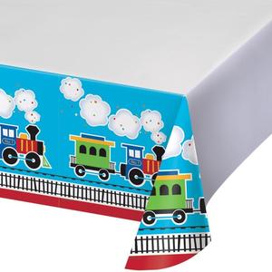 Creative Converting Border Print Plastic Table cover, All Aboard (3-Pack)