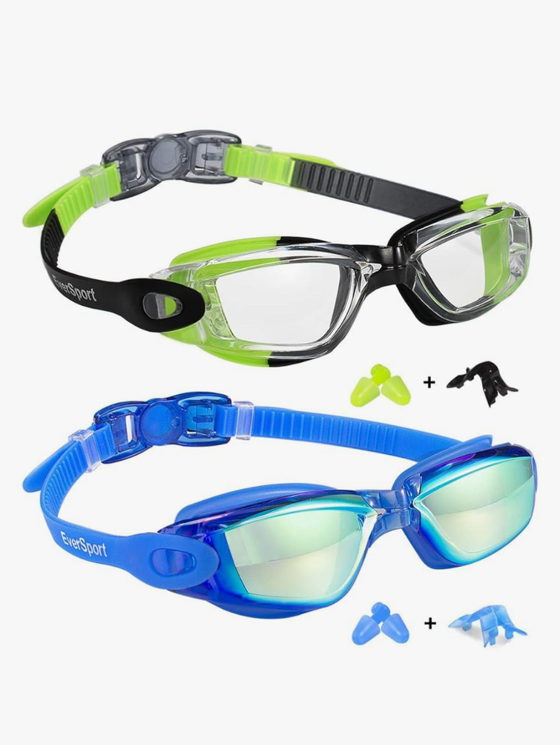 EverSport Kids Swim Goggles, Pack of 2 Swimming Goggles for Children Teens, Anti-Fog Anti-UV Youth Swim Glasses for Age4-16