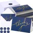 Gueevin 200 Pcs Thank You Cards with Envelopes & Foiled Stickers Bulk 3. 5 x 5 Inch Greeting Cards Foiled Thank You Notes for Wedding, Bridal Shower, Business, Graduation and More (Navy Blue)