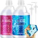 Teexpert Crystal Clear Epoxy Resin Kit 1 Gallon Self-Leveling Coating and Casting Resin, High-Gloss & Bubbles Free Resin and Hardener Kit for DIY Art, Jewelry, Table Top, Molds, Wood 1:1 Ratio