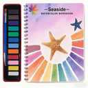 Watercolor Workbooks, Beginner Watercolor Painting Kit 12 Colors Paint Set with Brush Perfect for Gifting to Spark Creativity & Joy for Teens & AdultsSeaside