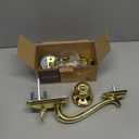 SCHLAGE Camelot Single Cylinder Handleset and Georgian Knob, Bright Brass (F60 CAM 605 GEO)