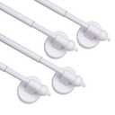 BOOM JOG Magnetic Curtain Rods for Metal Doors，Multi-Use Adjustable Appliance for Windows Iron Steel Places，16-28 Inch，White，4 Pack