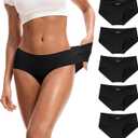 INNERSY Women's Soft & Thin No Show Modal Underwear Quick Dry Panties for Summer 5-Pack L