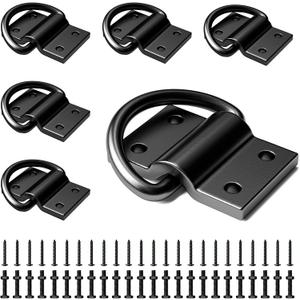 6PCS Heavy Duty D Rings Trailer Tie Down Anchor, Ultra Durable 6500LB Breaking Strength D Ring Tie Down for Truck Bed, Trailer, with Screws