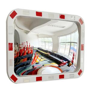 Reflective Convex Mirror - 24"x16" Rectangular Security Mirror for Driveway, Warehouse, Garage, Blind Spot Safety - Outdoor Indoor with Clear View (White)