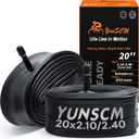 YUNSCM 2-PCS 20" Heavy Duty Bike Tire Tubes 20x2.10/2.40 Schrader Valve (52/62-406) 20 Bicycle Inner Tubes Compatible with 20x2.10 20x2.125 20x2.20 20x2.25 20x2.3 20x2.35 20x2.4 Tire Tubes