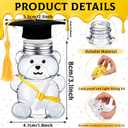 30 Sets Graduation Bear Candy Jar 2026 Graduation Cap Candy Gift Jar Plastic 2oz Empty Bear Container Bulk with Graduation Cap and Tassel Ribbon for Grad Party Favor Decoration Supplies