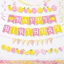 Eaasty 5 Pcs 2026 Graduation Lemonade Bar Decoration, Freshly Graduated Pink Yellow Lemon Banner, for Lemonade Bar 2026 Congrats Grad Graduate Party Supplies Photo Booth Props(Lovely Lemon)