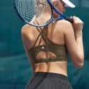 RUNNING GIRL Sports Bras for Women,Padded Sports Bra Tank Top Sexy Crisscross Back High Impact Longline Workout Yoga Bra (M)