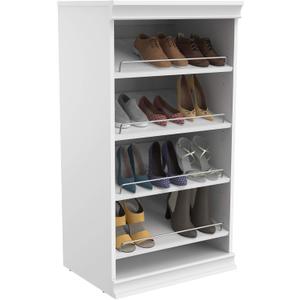ClosetMaid Modular Storage Shelf Unit with Angled Shoe Shelves, White