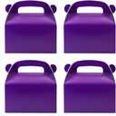 30-Pack Dark Purple Party Favor Treat Boxes, Goodie Boxes, Gable Paper Gift Boxes with Handles. Perfect for Purple Birthday Party Baby Shower Decoration Supplies