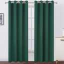 LEMOMO Dark Green Blackout Curtains/52 x 84 Inch Long/Set of 2 Curtain Panels/Thermal Insulated Room Darkening Curtains for Bedroom