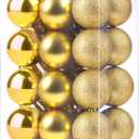GOOTRADES Set of 24 Mini Shatterproof Christmas Balls Tree Ornaments Party Decoration, 3cm/1.1'' (Gold)