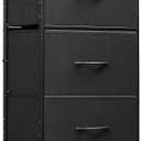 WLIVE Fabric Dresser, 5-Drawer Tall Dresser for Bedroom, Storage Organizer with Fabric Bins, Wood Top, Sturdy Steel Frame, Chest of Drawers for Closet, Hallway, Charcoal Black