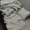 Bedsure California King Comforter Set - 4 Pieces Pinch Pleat Bed Set, Light Grey Boho Bedding for All Season, 1 Soft Comforter, 2 Pillowcases, 1 Decorative Pillow